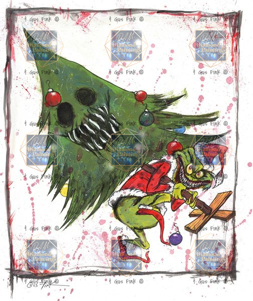 PREORDER Mr. Grinch by Gus Fink © 60*60 cm Full Drill with some ABs –  P.A.M. Diamond Paintings LLC