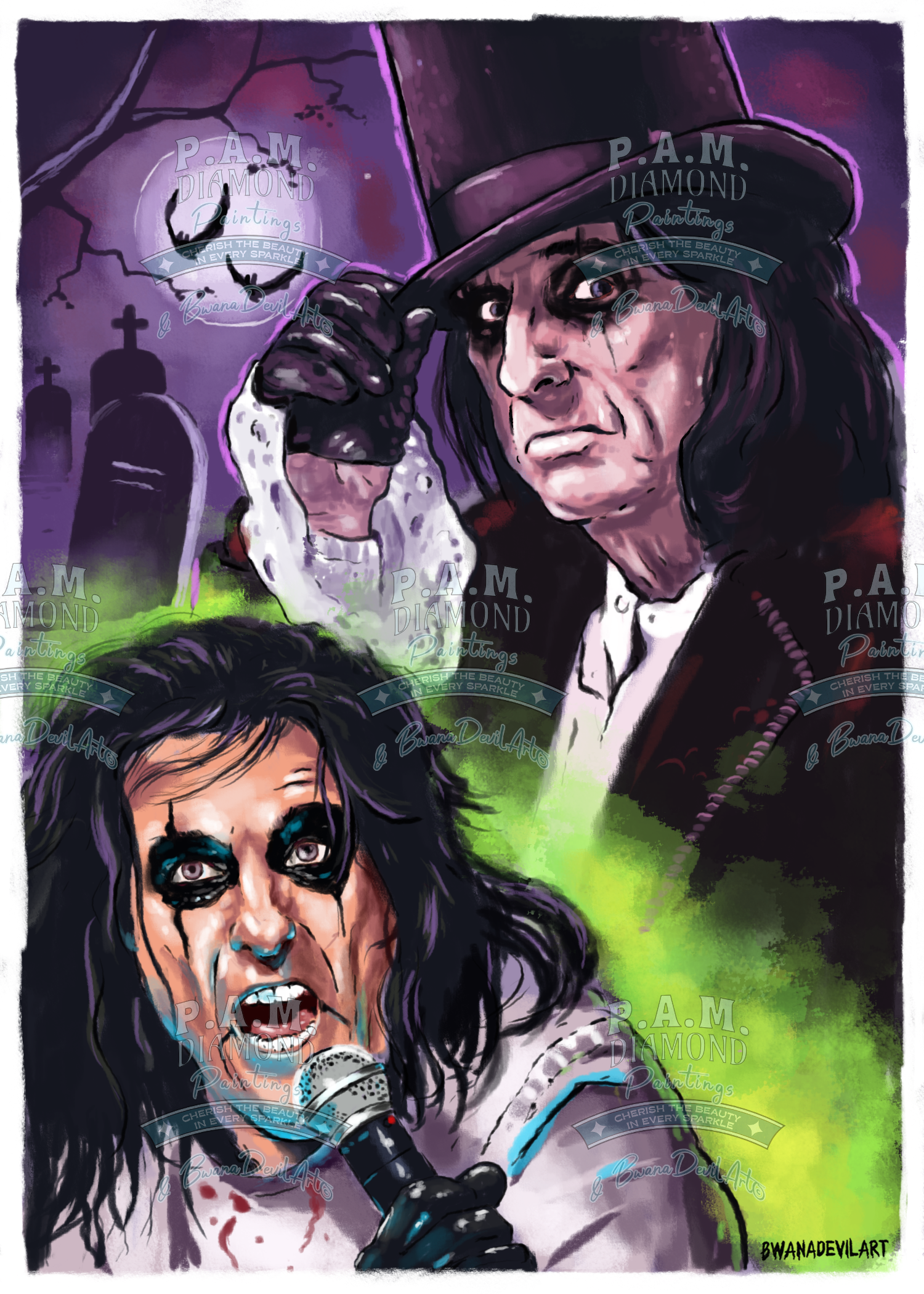 PREORDER Alice Cooper by BwanaDevilArt © Full Drill with some ABs