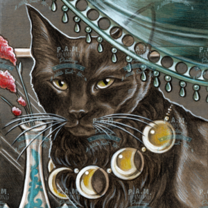 PREORDER Black Cat in Moon Necklace by Nat Ewert of Nat Ewert Art © 50*70 cm Full Drill