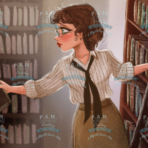 PREORDER Evy in the Library by Belizabeth Guerrero Art © Full Drill with some ABs