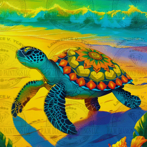 PREORDER Boho Turtle on the Beach by Lawrence R. Ycay © Full Drill with some ABs